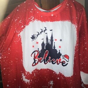 NEW NWT FITS LIKE 1X. Marked XL. Red 'Believe'  Shirt. MUST BE BUNDLED